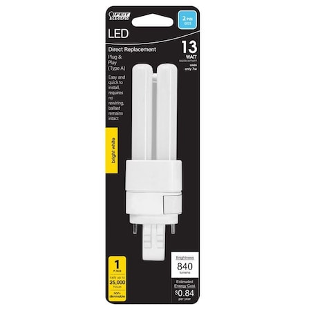 Feit Electric Feit PL GX23-2 LED Bulb Bright White 13 Watt Equivalence 1 pk BPPL13835/LED